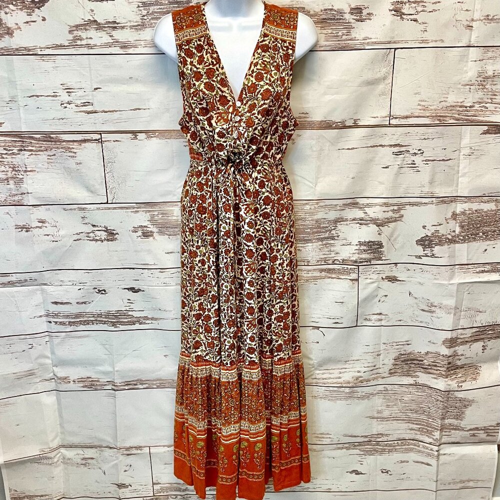 Faherty Ojai Maxi Dress in Umber Folly